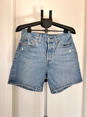 Levi's Light Blue High-Rise Denim Shorts